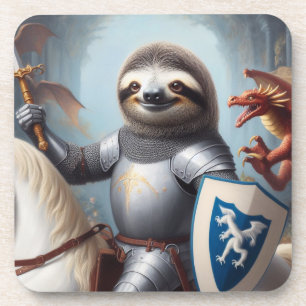 Sloth Knight Fighting Dragons Coaster