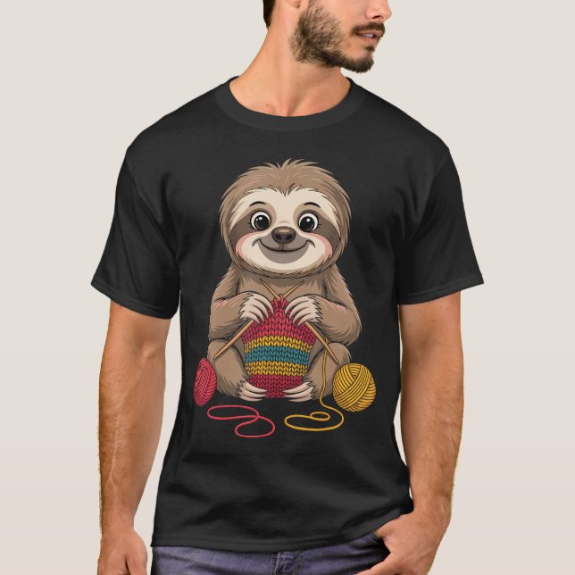 Sloth Knitting T-Shirt (Front)