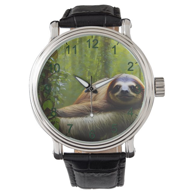 Sloth Lazy Afternoon, Mens Watch (Front)