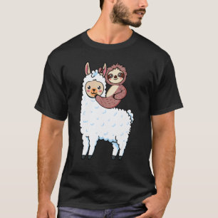Sloth Lazy Animal Llama Zookeeper Tree T-Shirt