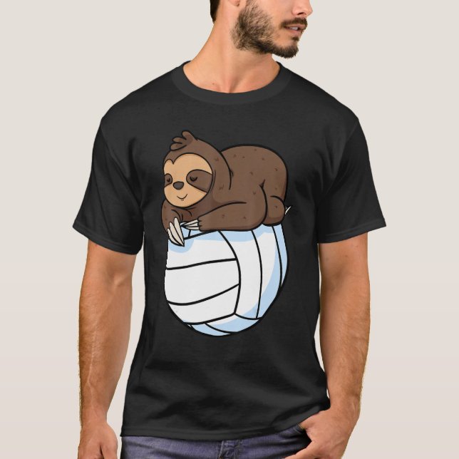 Sloth Lazy Animal Volleyball Sport  Wild Tree T-Shirt (Front)