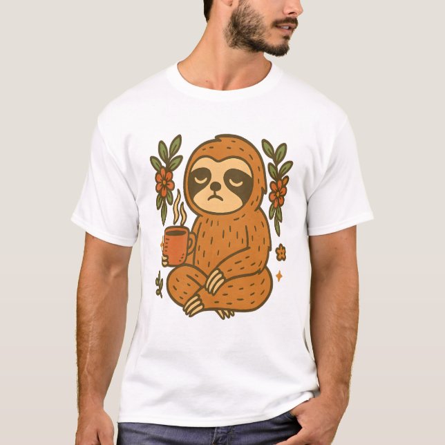 Sloth Lazy Sleepy Sloth T-Shirt (Front)