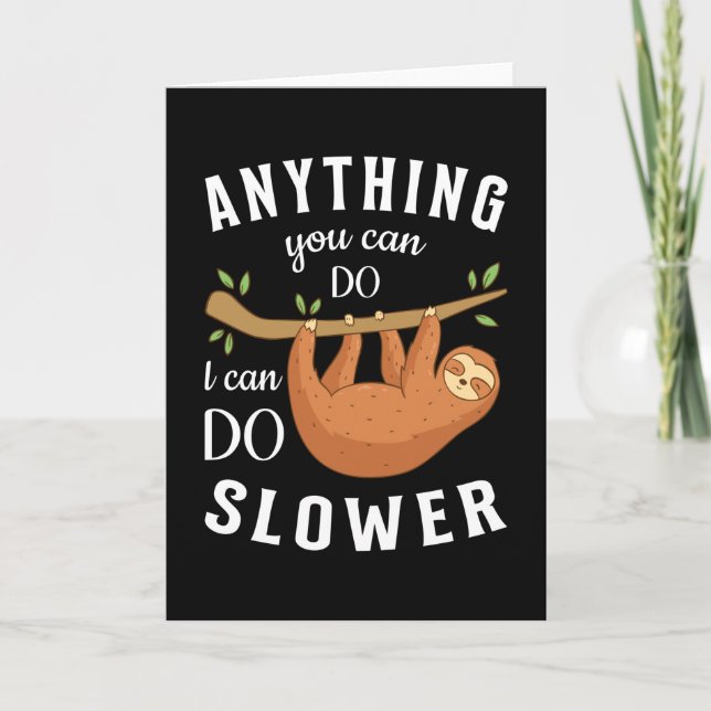 Sloth Lazy Sloths Sleeping Animal Funny Gift Idea Card (Front)