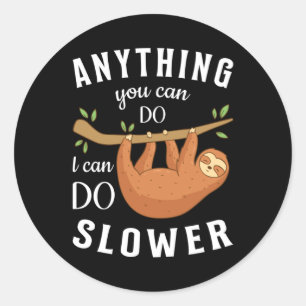 Sloth Lazy Sloths Sleeping Animal Funny Gift Idea Classic Round Sticker