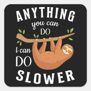 Sloth Lazy Sloths Sleeping Animal Funny Gift Idea Square Sticker