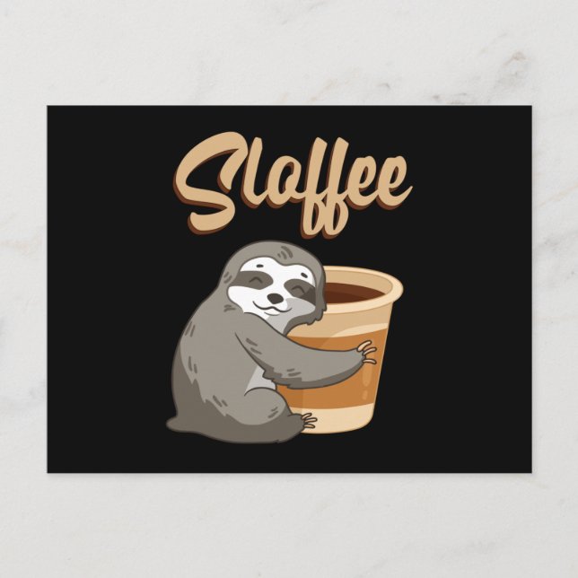 Sloth Lazy Sloths Sloffee Sleeping Funny Gift Idea Postcard (Front)