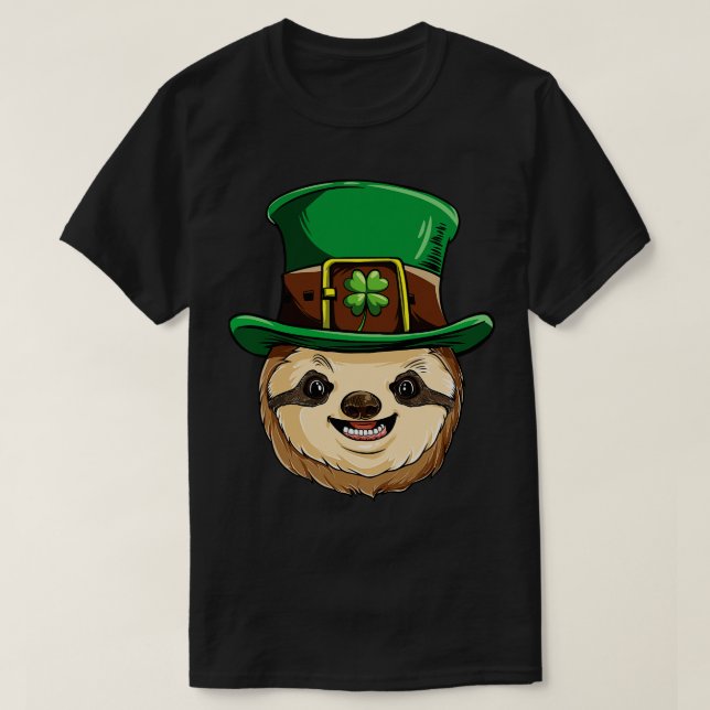 Sloth Leprechaun St Patricks Day For Animal Lover  T-Shirt (Design Front)