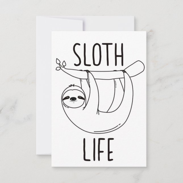 Sloth Life Card (Front)