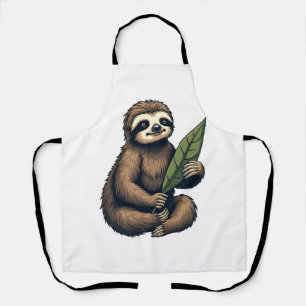 Sloth Line Engraving Classic Animal Tee (2) Apron