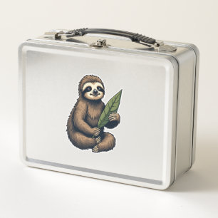 Sloth Line Engraving Classic Animal Tee (2) Metal Lunch Box