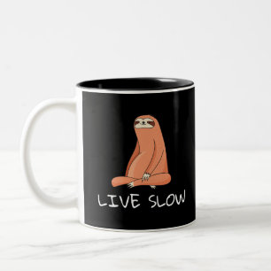 Sloth Live Slow Two-Tone Coffee Mug