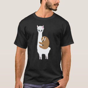 Sloth Llama Alpaca Boy Girl Kids T-Shirt