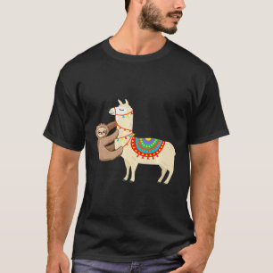 Sloth Llama Sloth Llama Lover Llama Alpaca Slot T-Shirt