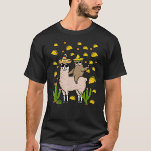 Sloth Llama Taco Cinco De Mayo Fiesta Bachelorette T-Shirt