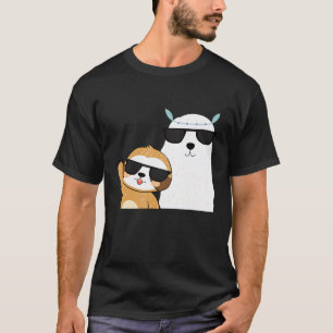 Sloth Llama Wearing Sunglasses Cool Animals T-Shirt