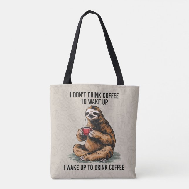 Sloth Love Coffee Tote Bag (Back)