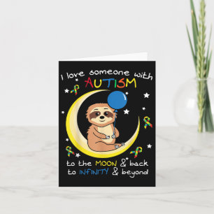 Sloth Love Someone With Puzzle Cool Autism Awarene Card