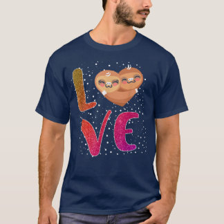 Sloth Love Tee for Valentines Day Cute Sloth Heart