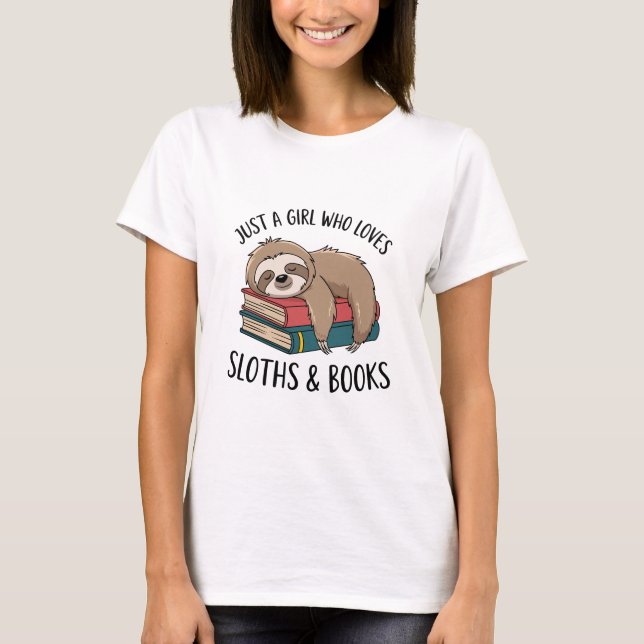 Sloth Lover Book Reading T-shirt Design (Front)