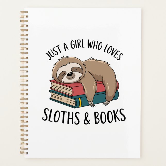 Sloth Lover Book Reading T-shirt Design Planner (Front)