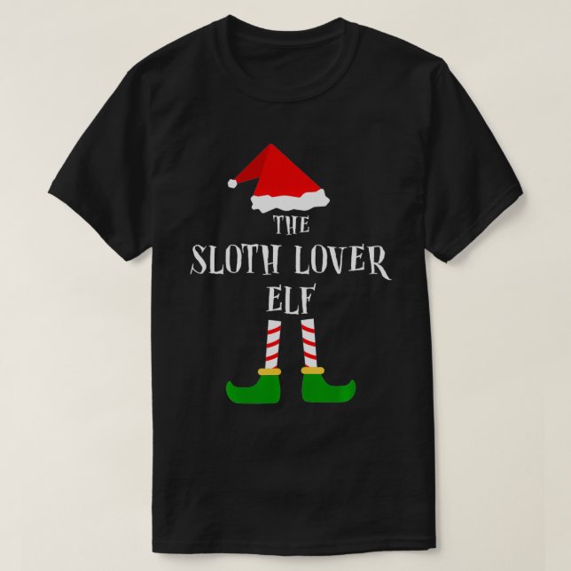 Sloth Lover Elf Christmas Pajama Matching Family G T-Shirt (Design Front)