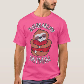Sloth Lover Women Valentines Day Girlfriend Heart T-Shirt
