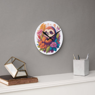 Sloth lovers Gift Round Clock