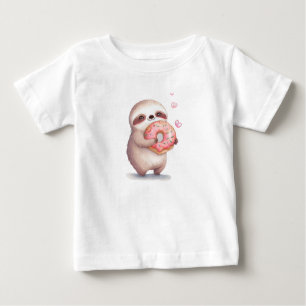 Sloth Loves Donut Baby T-Shirt