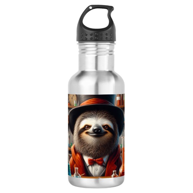 Sloth Mad Scientist 710 Ml Water Bottle (Front)