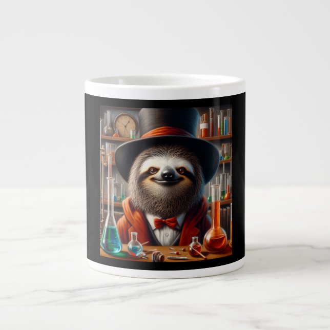 Sloth Mad Scientist Large Coffee Mug (Front)