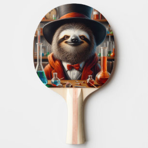 Sloth Mad Scientist Ping Pong Paddle