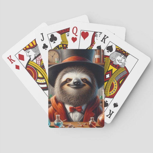 Sloth Mad Scientist Playing Cards (Back)