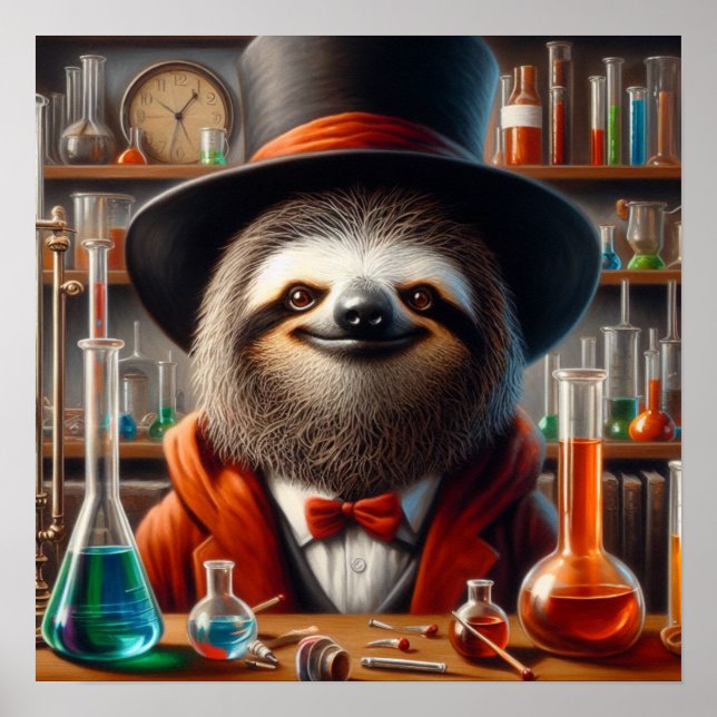Sloth Mad Scientist Poster (Front)