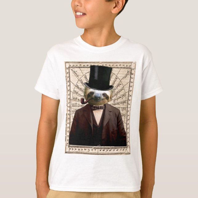 Sloth Man Victorian Steampunk Anthropomorphic T-Shirt (Front)