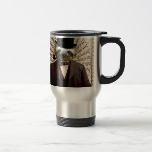 Sloth Man Victorian Steampunk Anthropomorphic Travel Mug