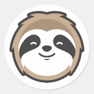 Sloth Mascot Classic Round Sticker