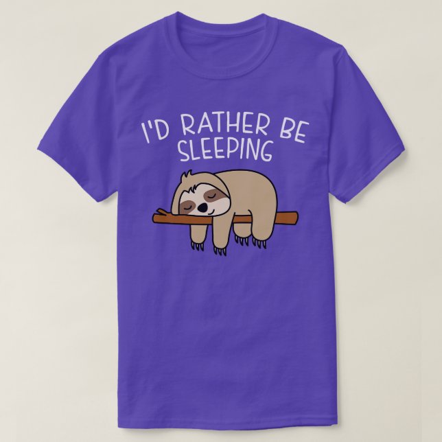 Sloth Mask Id Rather Be Sleeping T-Shirt (Design Front)