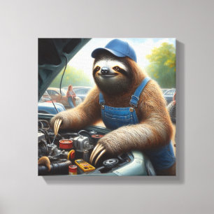 Sloth Mechanic Canvas Print