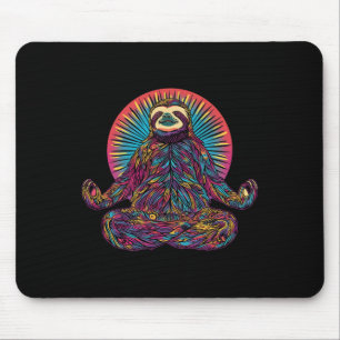 Sloth Meditate Animal Meditation Zen Funny Yoga Yo Mouse Mat