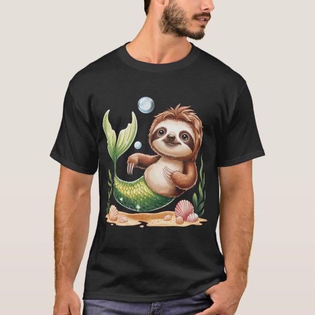 Sloth Mermaid T-Shirt (Front)