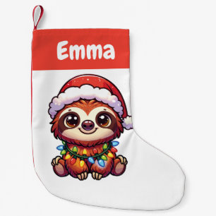 Sloth Merry Christmas Winter Animals Cute Sloths Small Christmas Stocking
