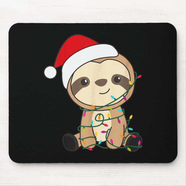 Sloth Merry Christmas Winter Sloths Christmas  Mouse Mat (Front)