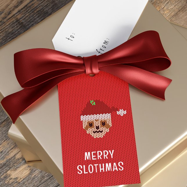 Sloth Merry Slothmas Christmas Gift Tags (We wish you a merry Slothmas and a happy new gift tag!)