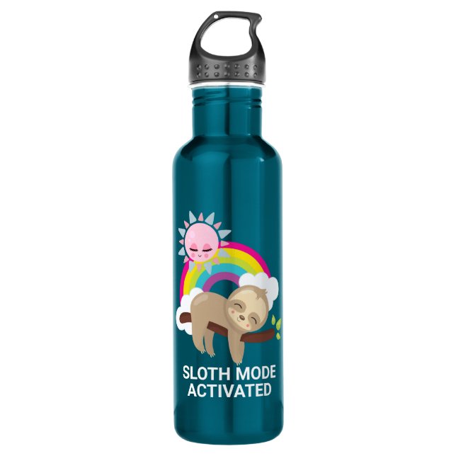 Sloth Mode Activated Funny Illustration 710 Ml Water Bottle (Front)