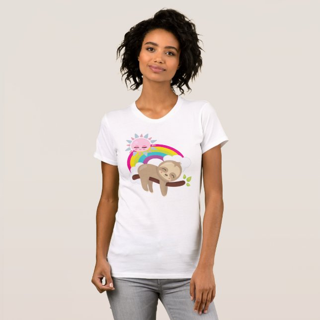 Sloth Mode Activated Funny Illustration T-Shirt (Front Full)