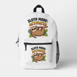 SLOTH MODE: ACTIVATED PRINTED BACKPACK