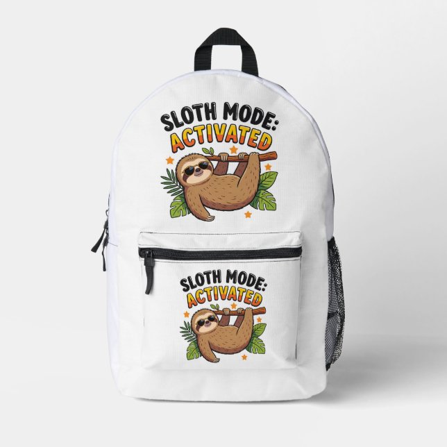 SLOTH MODE: ACTIVATED PRINTED BACKPACK (Front)