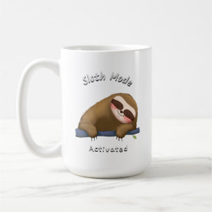 sloth mode activated sleep nap coffee mug