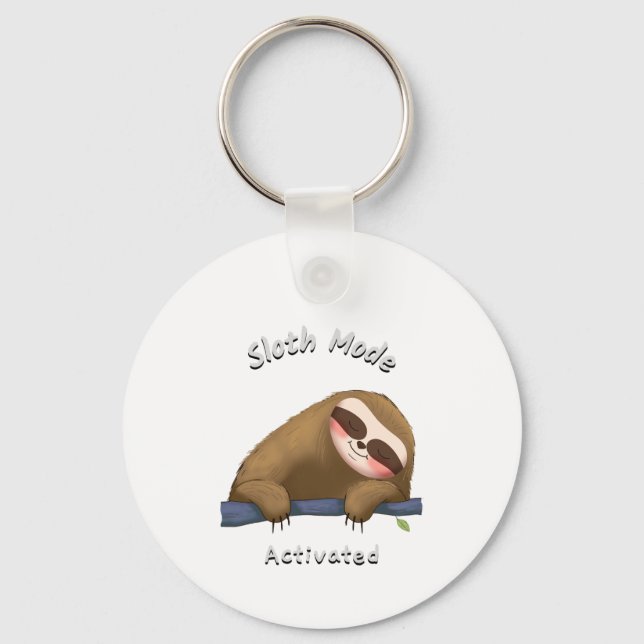 sloth mode activated sleep nap key ring (Front)