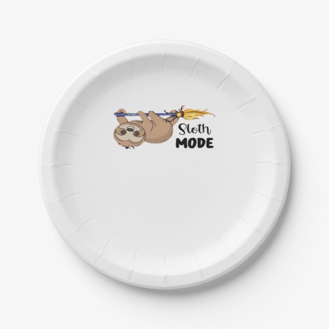 Sloth Mode Classic T-Shirt Paper Plate (Front)